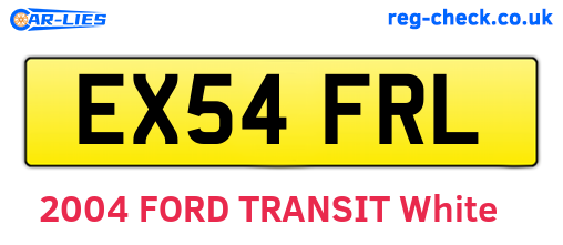 EX54FRL are the vehicle registration plates.