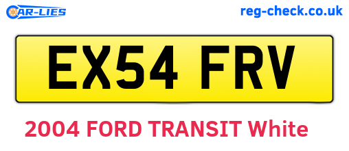 EX54FRV are the vehicle registration plates.