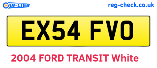 EX54FVO are the vehicle registration plates.