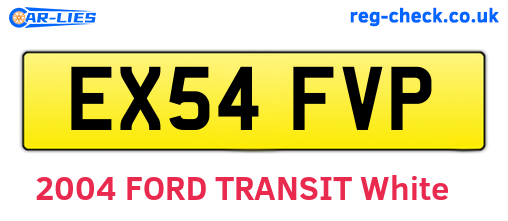 EX54FVP are the vehicle registration plates.
