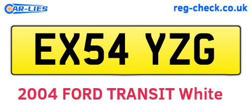 EX54YZG are the vehicle registration plates.