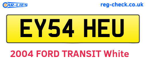 EY54HEU are the vehicle registration plates.