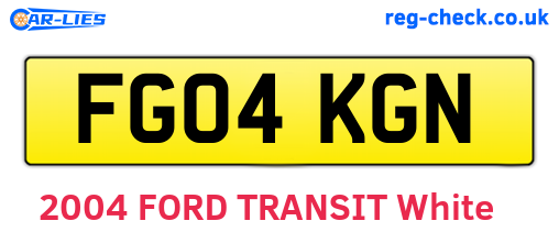 FG04KGN are the vehicle registration plates.