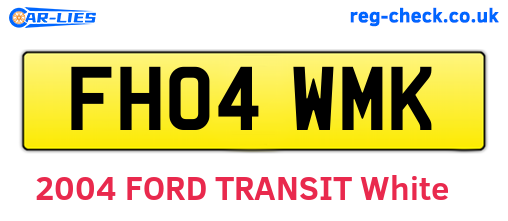 FH04WMK are the vehicle registration plates.
