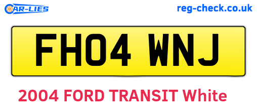 FH04WNJ are the vehicle registration plates.