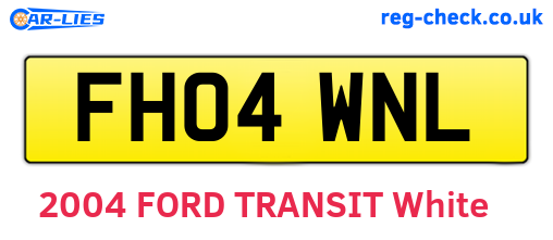 FH04WNL are the vehicle registration plates.