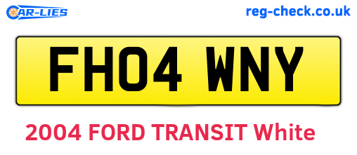 FH04WNY are the vehicle registration plates.