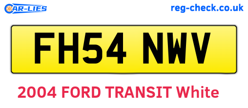 FH54NWV are the vehicle registration plates.