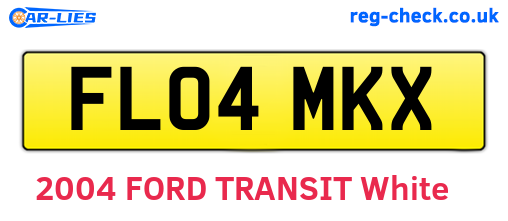 FL04MKX are the vehicle registration plates.
