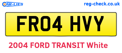 FR04HVY are the vehicle registration plates.