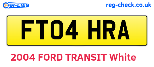 FT04HRA are the vehicle registration plates.