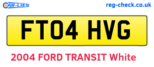 FT04HVG are the vehicle registration plates.