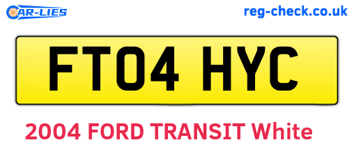 FT04HYC are the vehicle registration plates.
