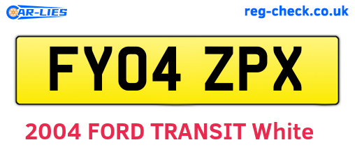 FY04ZPX are the vehicle registration plates.