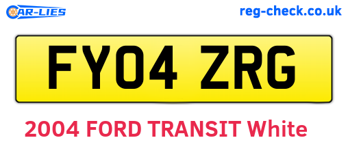 FY04ZRG are the vehicle registration plates.