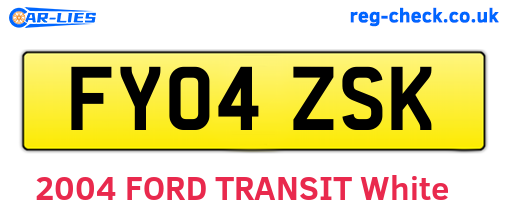 FY04ZSK are the vehicle registration plates.