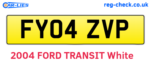 FY04ZVP are the vehicle registration plates.