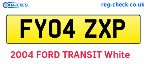 FY04ZXP are the vehicle registration plates.