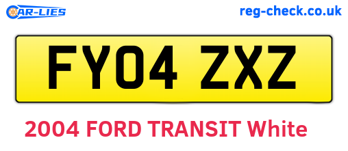 FY04ZXZ are the vehicle registration plates.
