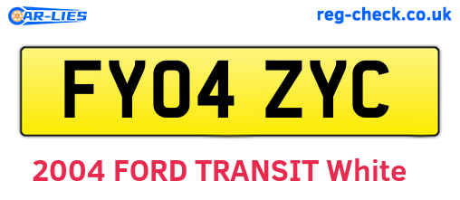 FY04ZYC are the vehicle registration plates.