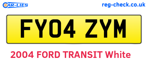 FY04ZYM are the vehicle registration plates.