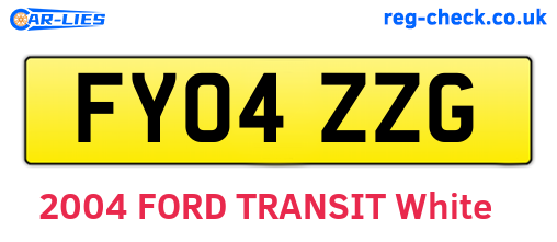 FY04ZZG are the vehicle registration plates.