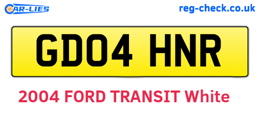 GD04HNR are the vehicle registration plates.