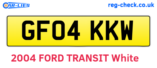 GF04KKW are the vehicle registration plates.