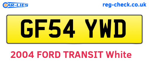 GF54YWD are the vehicle registration plates.