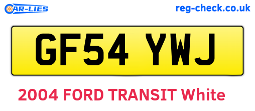 GF54YWJ are the vehicle registration plates.