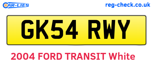 GK54RWY are the vehicle registration plates.