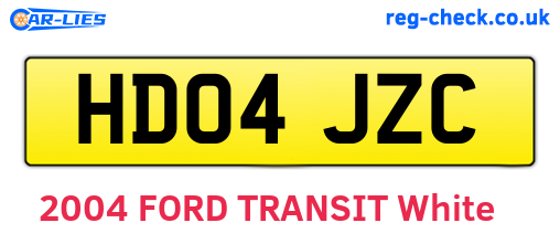 HD04JZC are the vehicle registration plates.