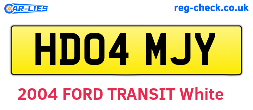HD04MJY are the vehicle registration plates.
