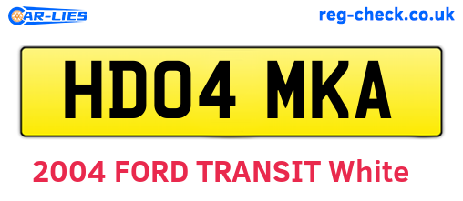 HD04MKA are the vehicle registration plates.