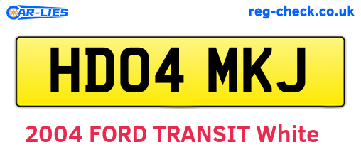 HD04MKJ are the vehicle registration plates.