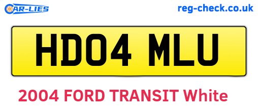 HD04MLU are the vehicle registration plates.