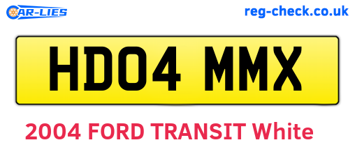 HD04MMX are the vehicle registration plates.