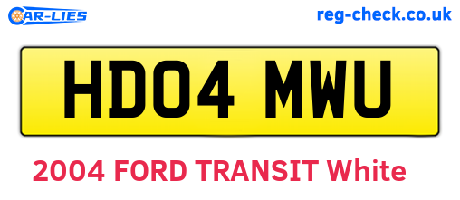 HD04MWU are the vehicle registration plates.