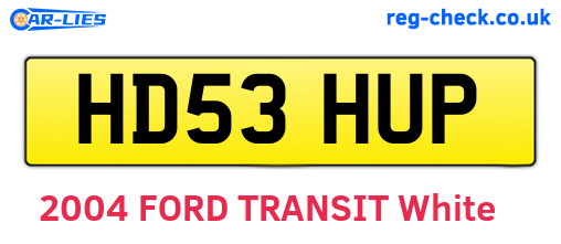HD53HUP are the vehicle registration plates.