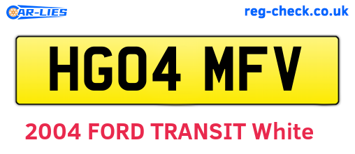 HG04MFV are the vehicle registration plates.