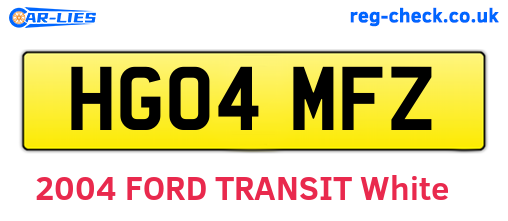 HG04MFZ are the vehicle registration plates.