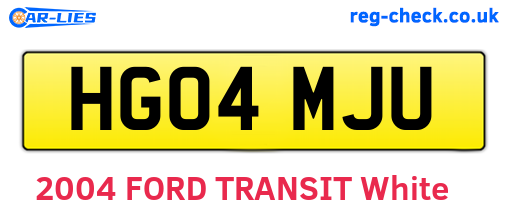 HG04MJU are the vehicle registration plates.