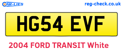 HG54EVF are the vehicle registration plates.