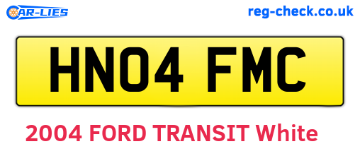 HN04FMC are the vehicle registration plates.
