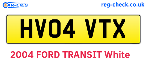 HV04VTX are the vehicle registration plates.
