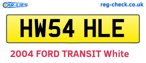 HW54HLE are the vehicle registration plates.