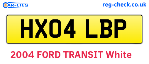 HX04LBP are the vehicle registration plates.