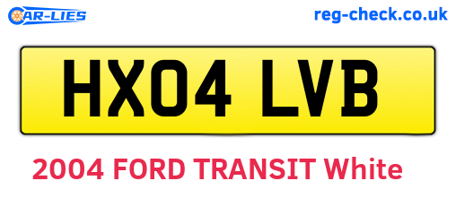 HX04LVB are the vehicle registration plates.