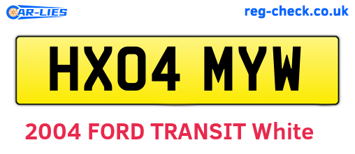 HX04MYW are the vehicle registration plates.