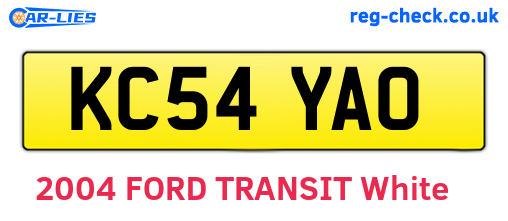 KC54YAO are the vehicle registration plates.
